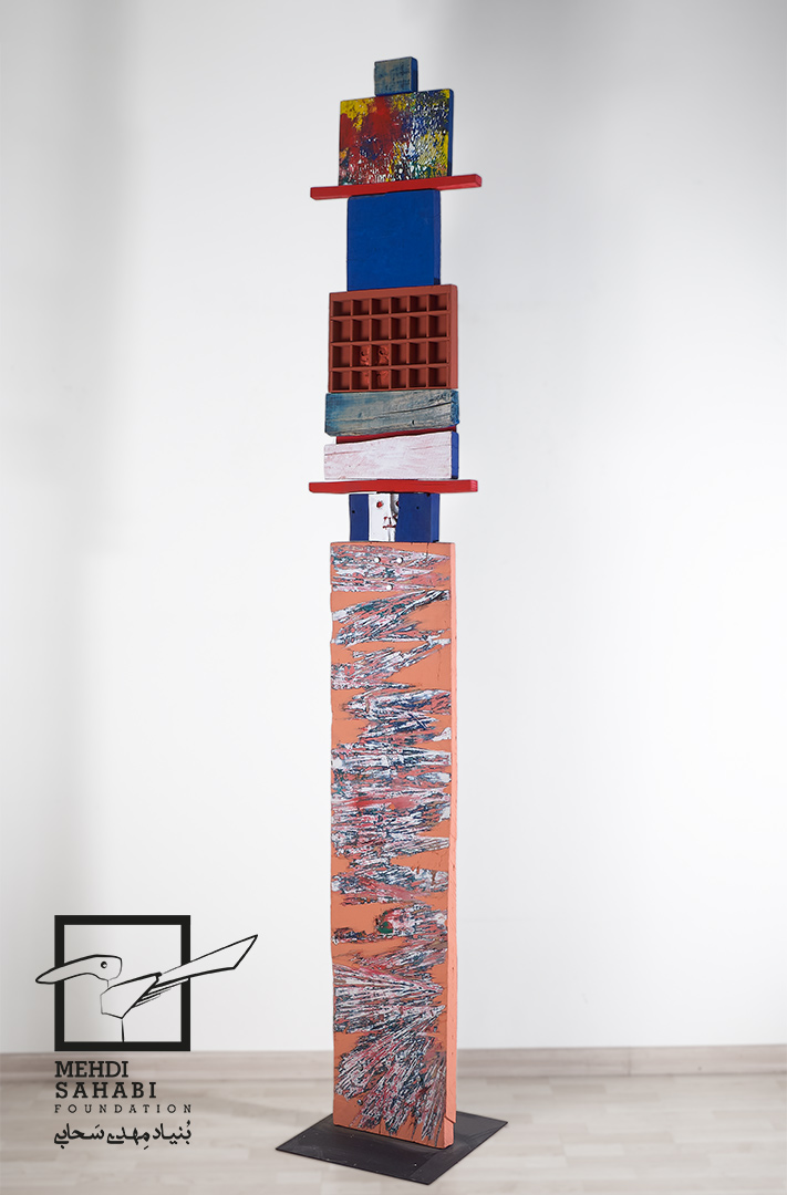 Acrylic and wood / 230 × 40 × 40 cm / Private Collection