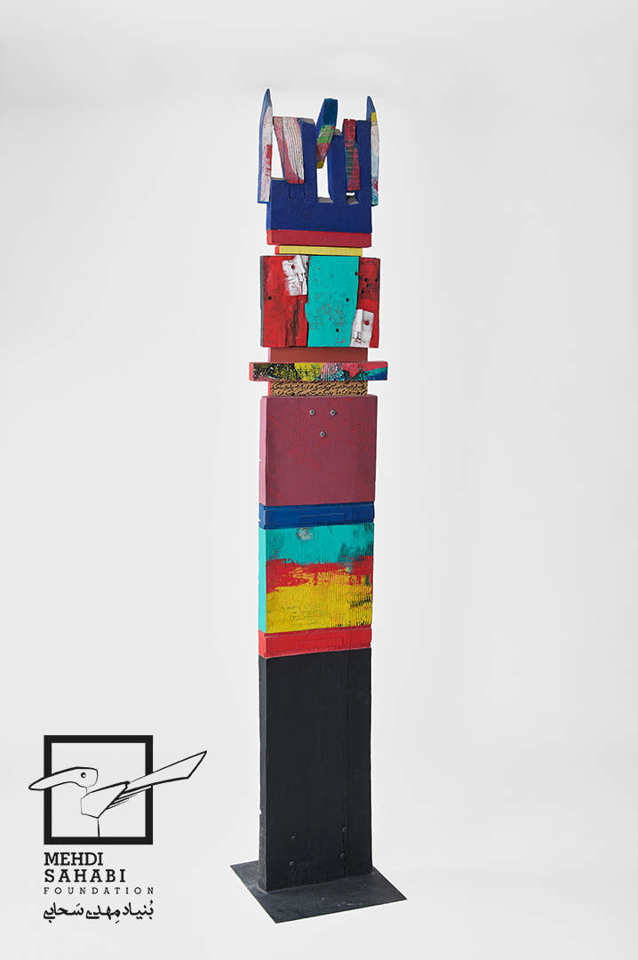 Acrylic and wood / 266 × 40 × 40 cm / Private Collection